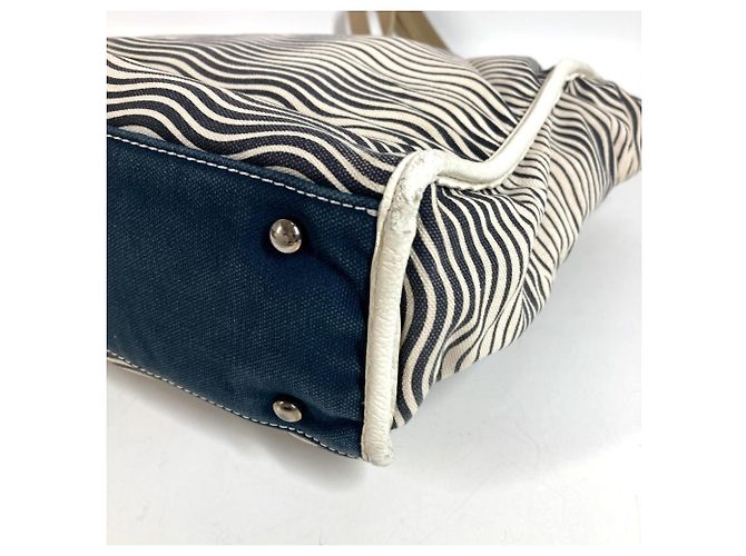 Borsa Tote Chanel in cotone avorio Crudo - vista 6
