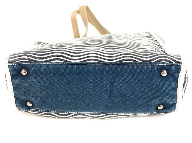 Borsa Tote Chanel in cotone avorio Crudo - vista 7