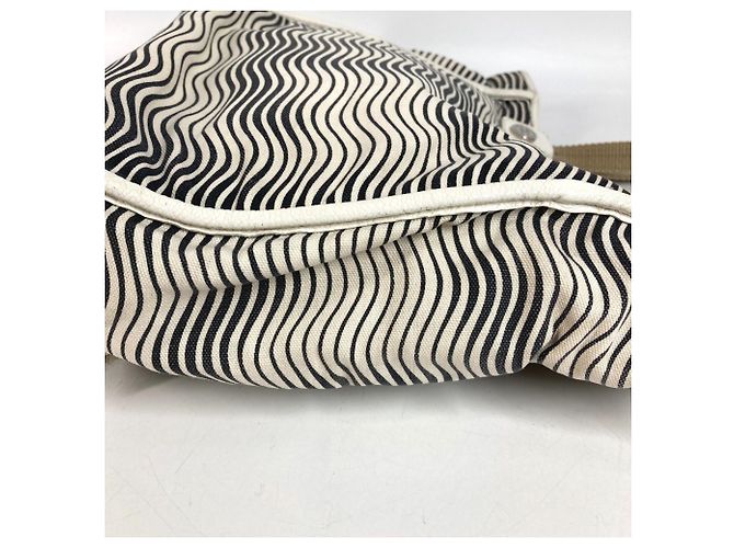 Borsa Tote Chanel in cotone avorio Crudo - vista 8