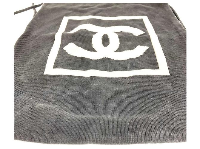 Chanel Sport CC Coco Mark Logo Strick-Rucksack Schwarz Beige - Ansicht 2