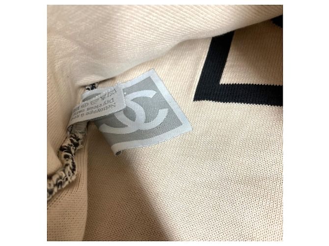Chanel Sport CC Coco Mark Logo Strick-Rucksack Schwarz Beige - Ansicht 5