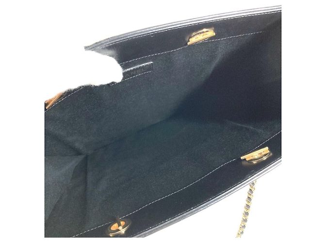 Chanel Vintage CC Coco Mark Logo Flat Shopper Bag Black White - view 10