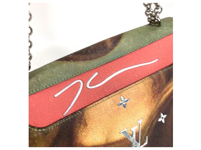 Borsa Louis Vuitton Masters Collection Mona Lisa Double Chain Rosa Multicolore - vista 16