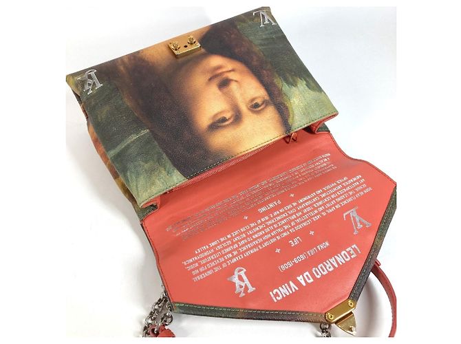 Borsa Louis Vuitton Masters Collection Mona Lisa Double Chain Rosa Multicolore - vista 17