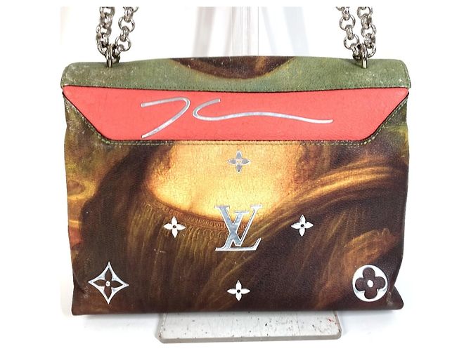 Borsa Louis Vuitton Masters Collection Mona Lisa Double Chain Rosa Multicolore - vista 4
