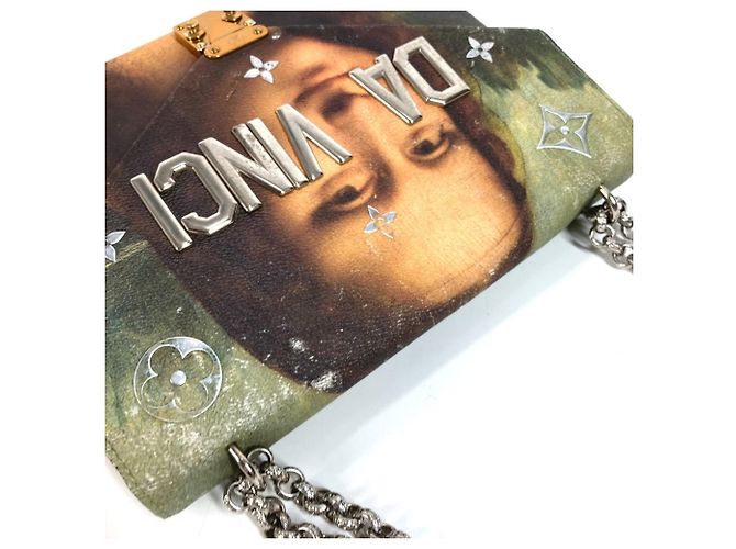 Borsa Louis Vuitton Masters Collection Mona Lisa Double Chain Rosa Multicolore - vista 5