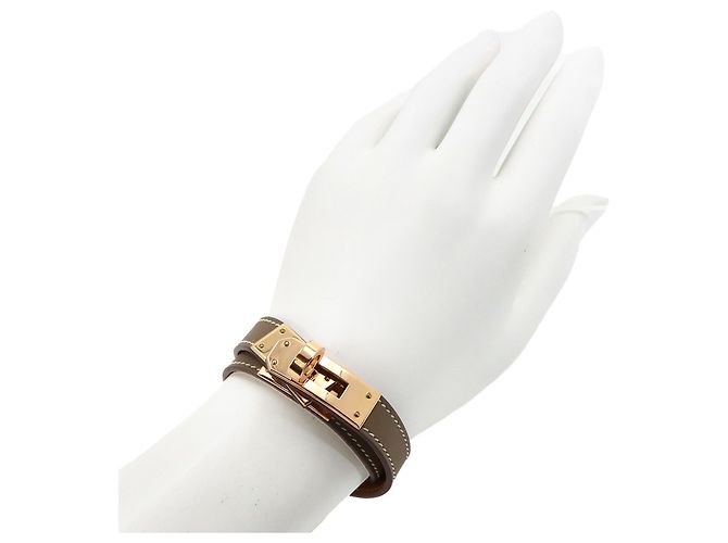 Hermès Bracciale Kelly Double Tour Hermes Taupe - vista 8