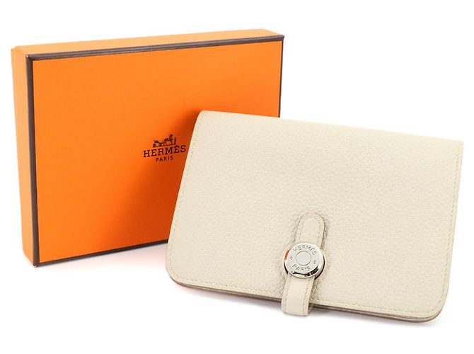 Hermès Cartera compacta de dos pliegues Dogon Hermes Blanco - vista 2