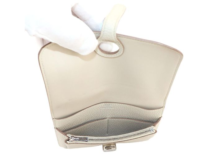 Hermès Cartera compacta de dos pliegues Dogon Hermes Blanco - vista 7
