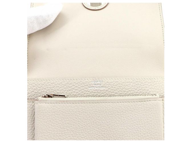 Hermès Cartera compacta de dos pliegues Dogon Hermes Blanco - vista 8
