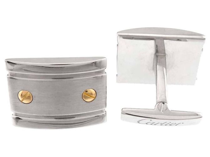 Gemelos Cartier Santos en plata - vista 3
