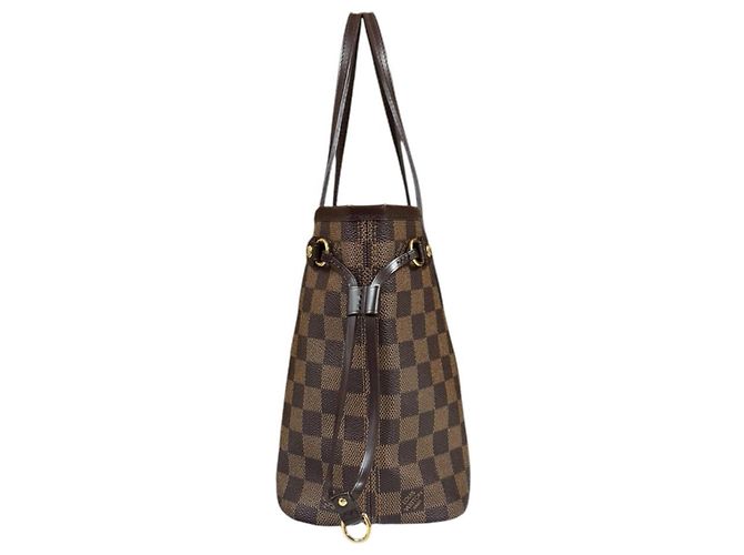 Neverfull Bolsa Tote Louis Vuitton em Canvas Damier Marrom - vista 4