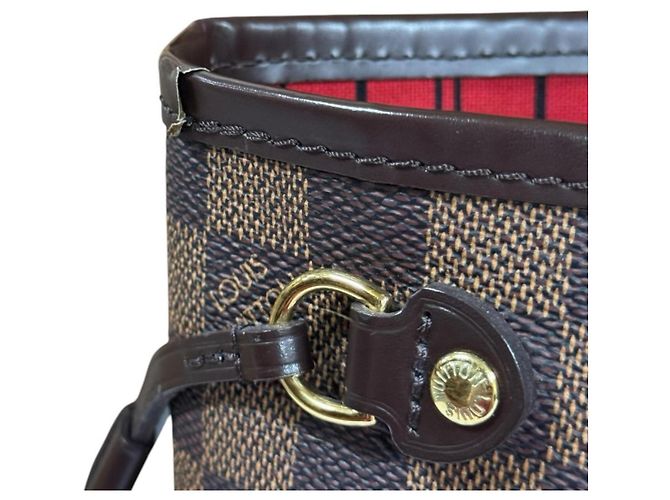Neverfull Bolsa Tote Louis Vuitton em Canvas Damier Marrom - vista 8