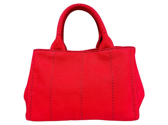 Borsa a tracolla tote Prada Canapa SS Rosso - vista 3