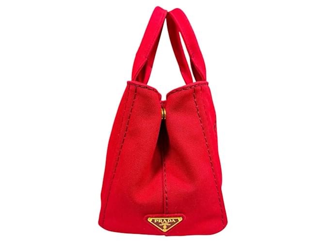 Borsa a tracolla tote Prada Canapa SS Rosso - vista 4