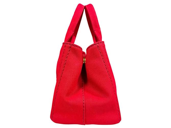 Borsa a tracolla tote Prada Canapa SS Rosso - vista 5