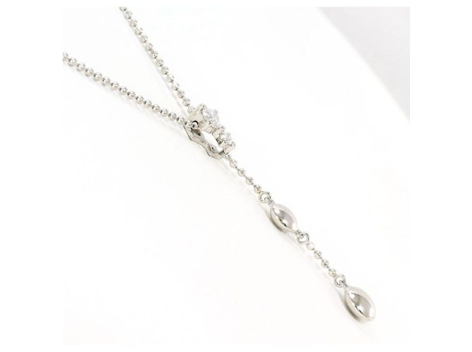 Autre Marque Platinhalskette mit Diamantanhänger - Ansicht 2