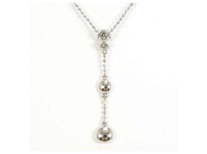 Autre Marque Platinhalskette mit Diamantanhänger - Ansicht 3