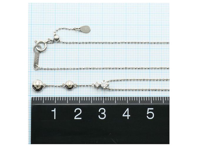 Autre Marque Platinhalskette mit Diamantanhänger - Ansicht 4