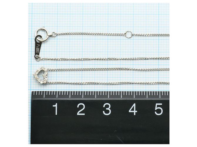 Autre Marque Platinhalskette mit Diamantanhänger - Ansicht 4