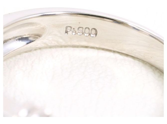 Autre Marque Anello a fascia in platino con zaffiro e diamante - vista 5