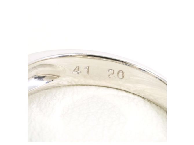 Autre Marque Anello a fascia in platino con zaffiro e diamante - vista 6
