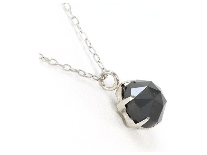 Autre Marque Collana in platino con diamante nero - vista 2