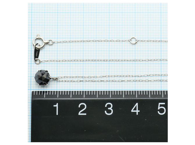 Autre Marque Collana in platino con diamante nero - vista 4