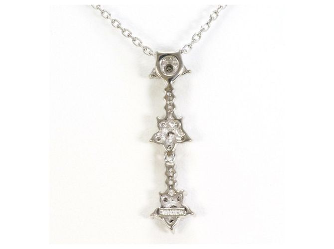 Autre Marque Collana in oro bianco 10K e platino con diamanti D'oro - vista 3