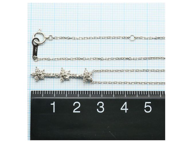 Autre Marque Collana in oro bianco 10K e platino con diamanti D'oro - vista 4