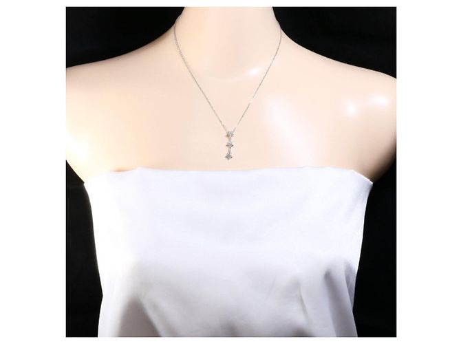 Autre Marque Collana in oro bianco 10K e platino con diamanti D'oro - vista 5