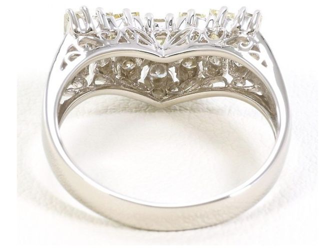 Autre Marque Platin-Ring mit gelbem Diamanten - Ansicht 4