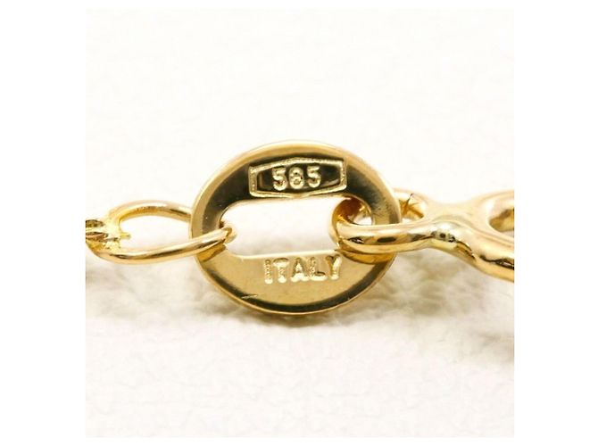 Autre Marque 14K Gelbgoldhalskette mit Jadeit Golden - Ansicht 4