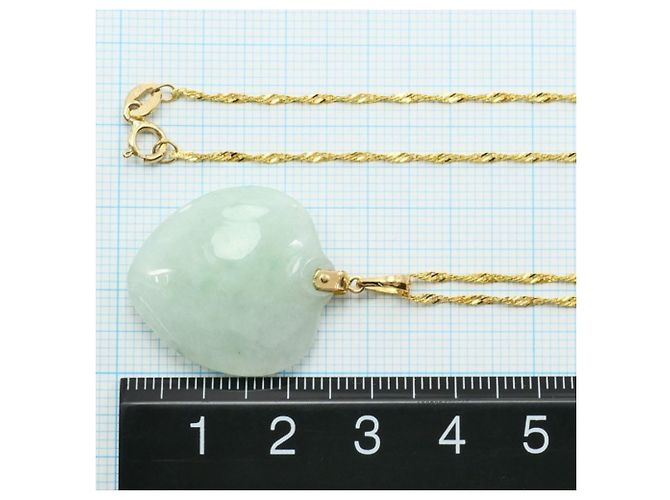 Autre Marque 14K Gelbgoldhalskette mit Jadeit Golden - Ansicht 5