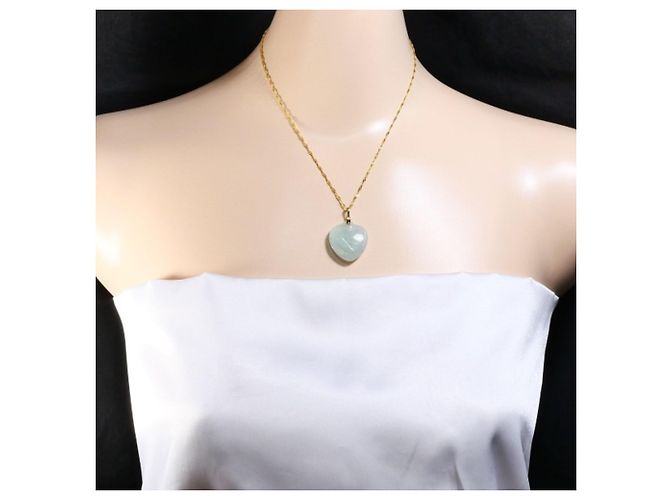 Autre Marque 14K Gelbgoldhalskette mit Jadeit Golden - Ansicht 6