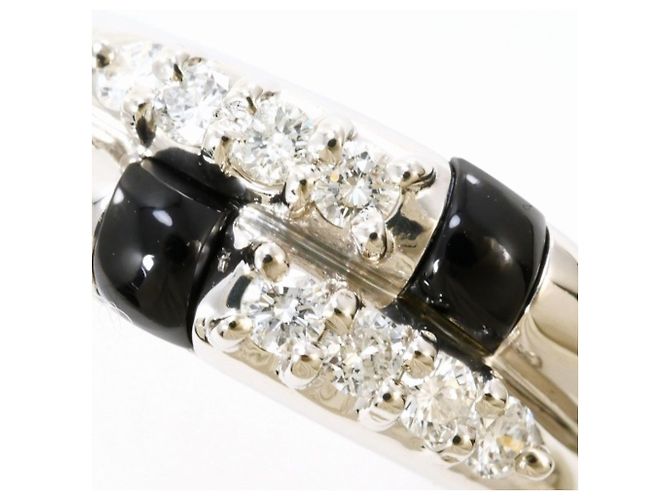 Autre Marque Platinring mit Onyx und Diamant - Ansicht 2