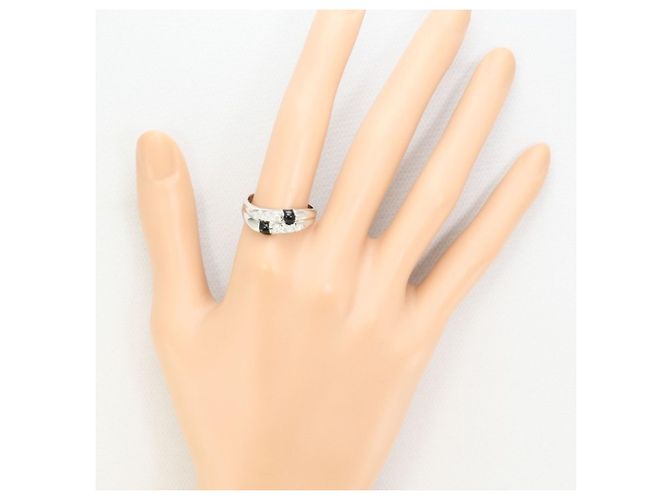 Autre Marque Platinring mit Onyx und Diamant - Ansicht 7