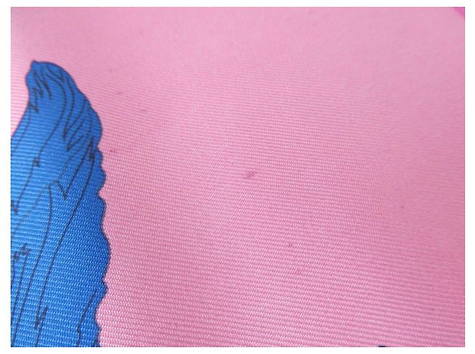 Hermès Robe Légère Handbesticktes Seidentuch Gavroche 45 Pink Blau Beige Grün Gelb - Ansicht 9