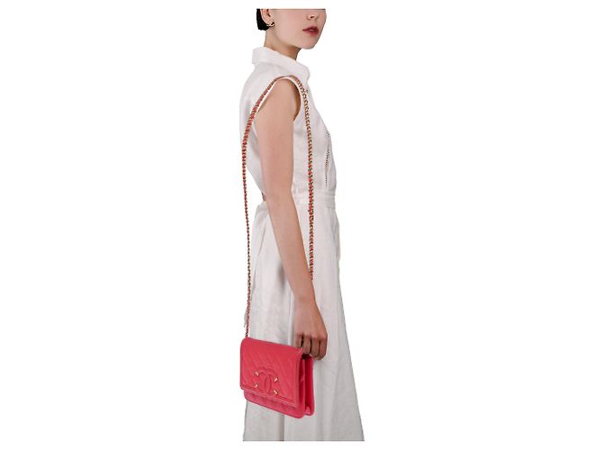 CHANEL Borsa Wallet on Chain in Pelle Rosa - 103564 - vista 11