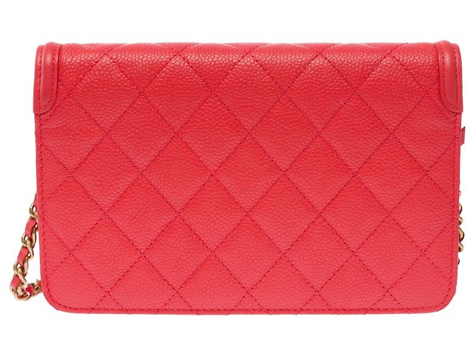 CHANEL Borsa Wallet on Chain in Pelle Rosa - 103564 - vista 3
