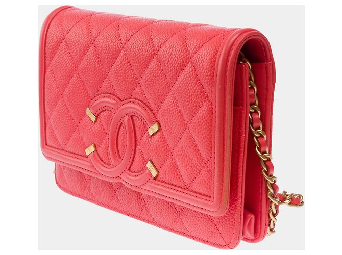 CHANEL Borsa Wallet on Chain in Pelle Rosa - 103564 - vista 4