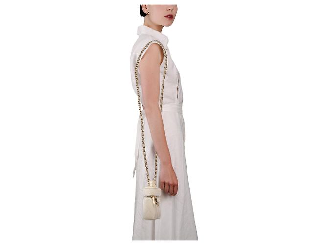 Borsa CHANEL Vanity in Pelle Bianca - 103565 Bianco - vista 13
