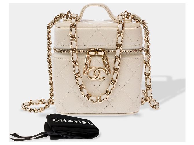 Borsa CHANEL Vanity in Pelle Bianca - 103565 Bianco - vista 2