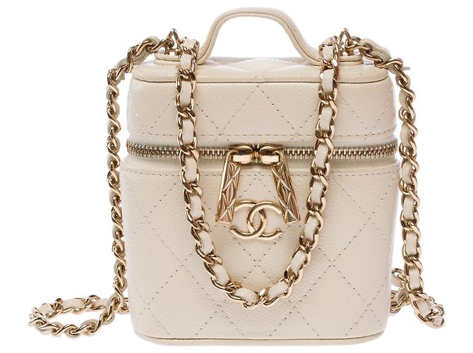 Borsa CHANEL Vanity in Pelle Bianca - 103565 Bianco - vista 3