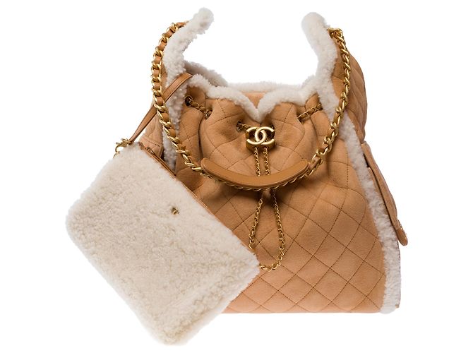 Borsa CHANEL in Suède Beige - 103532 - vista 2