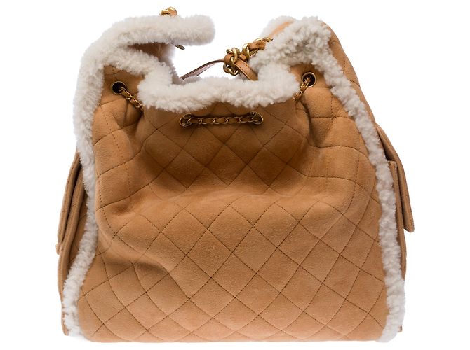 Borsa CHANEL in Suède Beige - 103532 - vista 3