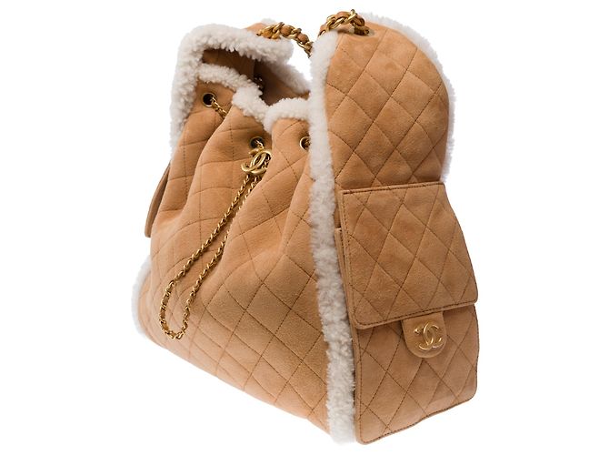 Borsa CHANEL in Suède Beige - 103532 - vista 4