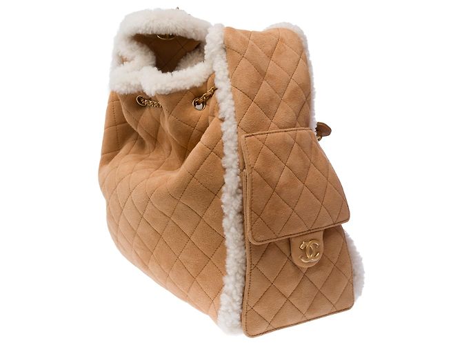 Borsa CHANEL in Suède Beige - 103532 - vista 5