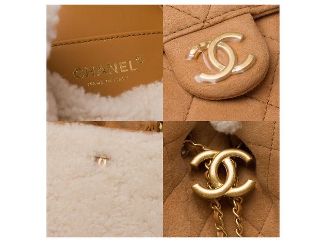 Borsa CHANEL in Suède Beige - 103532 - vista 6