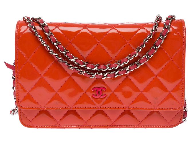 Borsa CHANEL Wallet on Chain in Pelle Arancione - 103541 - vista 2